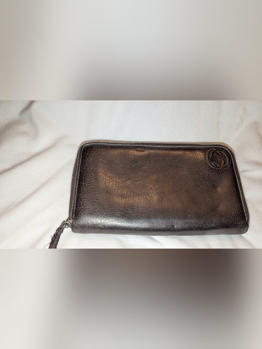 Kate Spade Jackson Street Jada Pebbled Leather Compact Wallet in Taupe Gray GUC - Picture 2 of 11